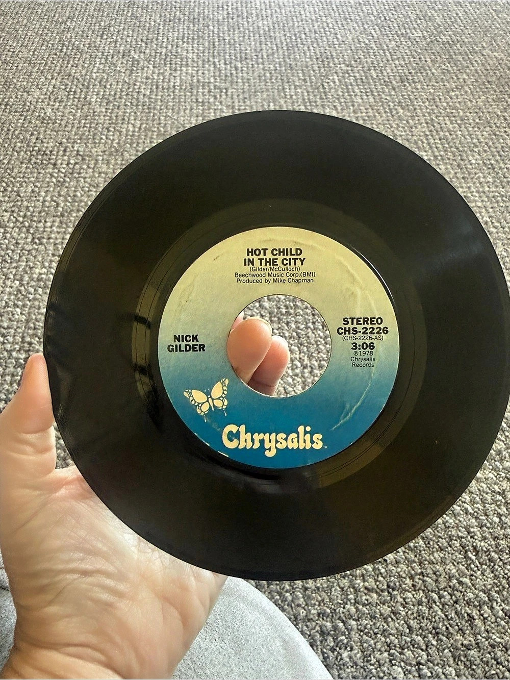 Chrysalis Hot Child in the City / Back Street Noise 7-Inch Vinyl Record Black
